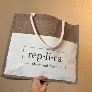 Replica Brown and Cream Tote Bag